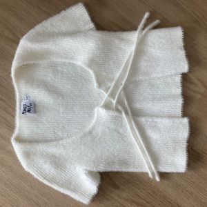 Princess Polly Top | off-white super soft tie-front crop top